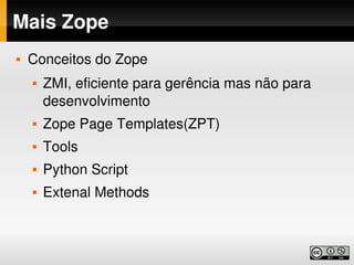 Desenvolvimento web com Python, Zope e Plone