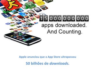 Apple anunciou que a App Store ultrapassou 
50 bilhões de downloads.  