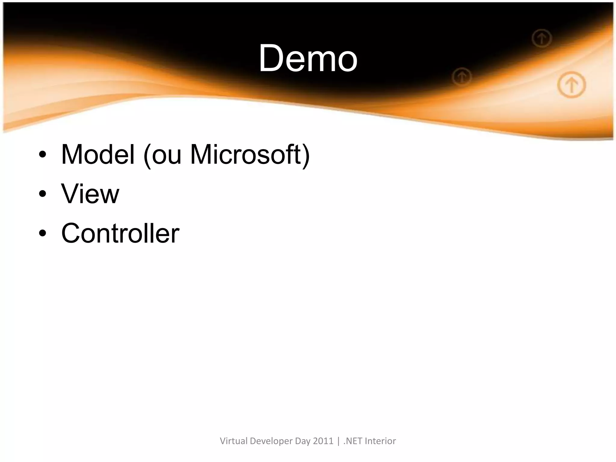 DemoModel (ou Microsoft)ViewControllerVirtual Developer Day 2011 | .NET Interior