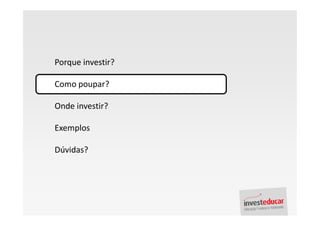 Palestra Finanças Pessoais