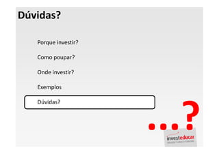 Palestra Finanças Pessoais