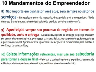 ©Professor Doutor Eduardo Maróstica
10 Mandamentos do Empreendedor
 