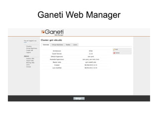GANETI: Web Manager
 