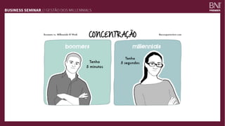 Imaginem todas as
gerações trabalhando
juntas em uma mesma
corporação
 