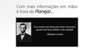 Com mais informações em mãos
é hora de Planejar...
23
 