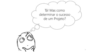 Tá! Mas como
determinar o sucesso
de um Projeto?
36
 