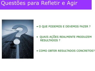 Questões para Refletir e Agir O QUE PODEMOS E DEVEMOS FAZER ?