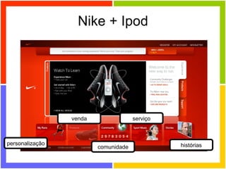 Nike + Ipod personalização comunidade serviço histórias venda 