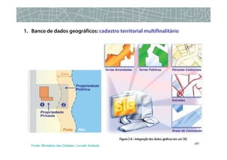 1. Banco de dados geográficos: cadastro territorial multifinalitário




                                                                       20
   Fonte: Ministério das Cidades / Lincoln Institute
 
