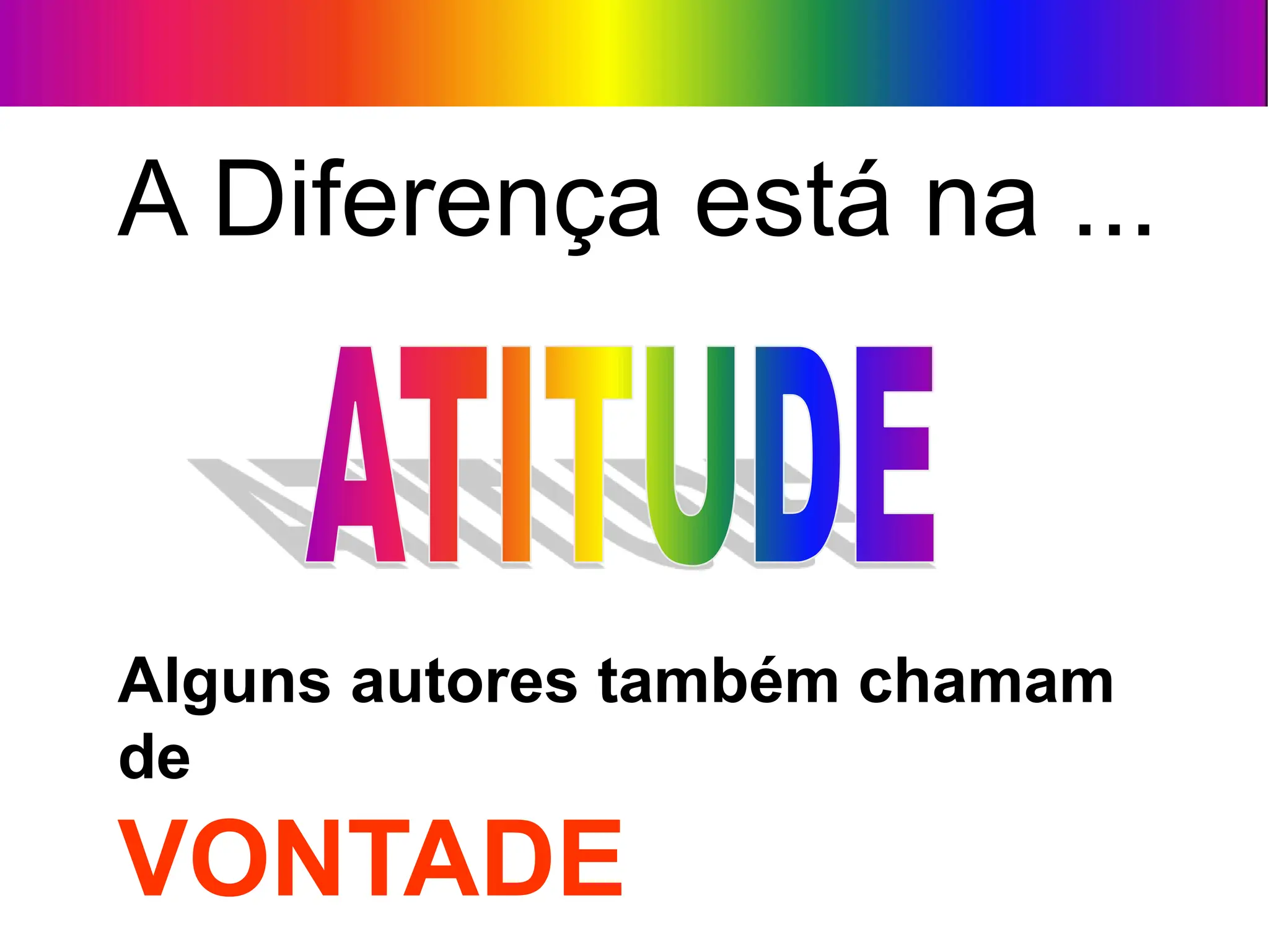 A Diferença está na ...
Alguns autores também chamam
de
VONTADE
 