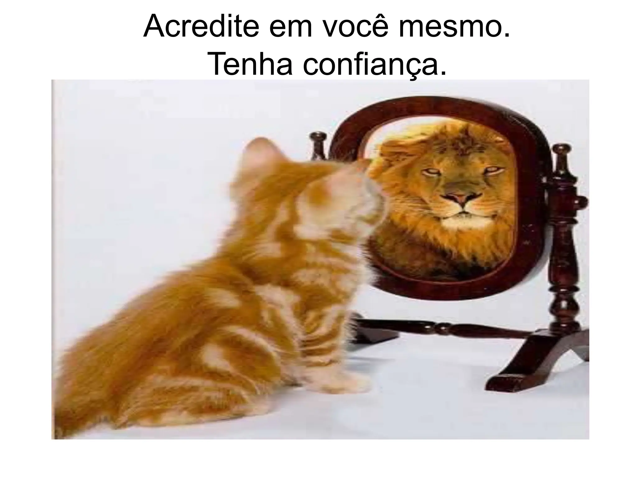 Acredite em você mesmo.
Tenha confiança.
 