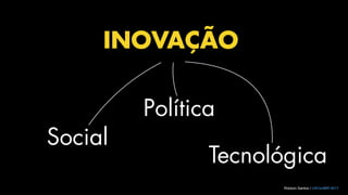 INOVAÇÃO
Social
Tecnológica
Política
Robson Santos | UXConfBR 2017
 