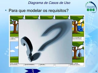32
Diagrama de Casos de Uso
• Para que modelar os requisitos?
 