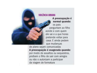 Ser autoridade X ser autoritário Mudança da forma de encarar a autoridade nas últimas décadas;Dificuldades: ou caem num autoritarismo desnecessário, ou não conseguem estabelecer limites e dar orientação aos filhos, ou ainda oscilam entre um pólo e outro (culpa, insegurança, nunca acertarão). Pais com autoridade conseguem impor limites, porém são consideravelmente flexíveis, explicam, são carinhosos, mas não caem no mando dos filhos. Sem autoridade, organização e disciplina não é possível preparar os filho.A autoridade dirige, o poder controla, essa é a diferença!m.isabelcaminha@gmail.com3223-7704