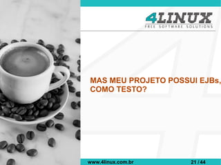 MAS MEU PROJETO POSSUI EJBs,
COMO TESTO?




www.4linux.com.br    21 / 44
 