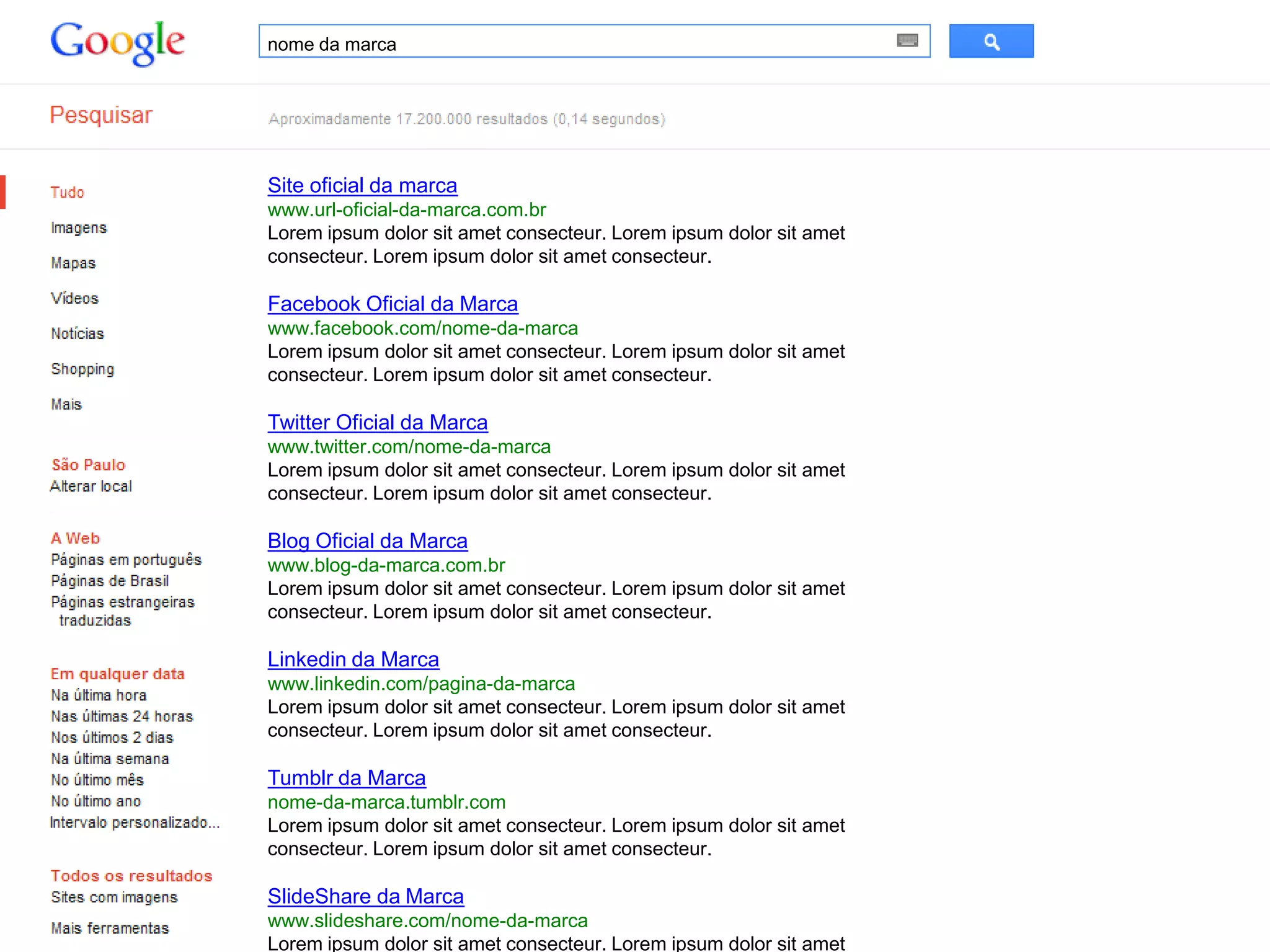 nome da marca




Site oficial da marca
www.url-oficial-da-marca.com.br
Lorem ipsum dolor sit amet consecteur. Lorem ipsum dolor sit amet
consecteur. Lorem ipsum dolor sit amet consecteur.

Facebook Oficial da Marca
www.facebook.com/nome-da-marca
Lorem ipsum dolor sit amet consecteur. Lorem ipsum dolor sit amet
consecteur. Lorem ipsum dolor sit amet consecteur.

Twitter Oficial da Marca
www.twitter.com/nome-da-marca
Lorem ipsum dolor sit amet consecteur. Lorem ipsum dolor sit amet
consecteur. Lorem ipsum dolor sit amet consecteur.

Blog Oficial da Marca
www.blog-da-marca.com.br
Lorem ipsum dolor sit amet consecteur. Lorem ipsum dolor sit amet
consecteur. Lorem ipsum dolor sit amet consecteur.

Linkedin da Marca
www.linkedin.com/pagina-da-marca
Lorem ipsum dolor sit amet consecteur. Lorem ipsum dolor sit amet
consecteur. Lorem ipsum dolor sit amet consecteur.

Tumblr da Marca
nome-da-marca.tumblr.com
Lorem ipsum dolor sit amet consecteur. Lorem ipsum dolor sit amet
consecteur. Lorem ipsum dolor sit amet consecteur.

SlideShare da Marca
www.slideshare.com/nome-da-marca
Lorem ipsum dolor sit amet consecteur. Lorem ipsum dolor sit amet
 