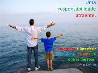 Uma
 responsabilidade
        atraente.




 Liderança é interferir
seriamente na vida de
      outras pessoas.
             Max DePree
                    6
 