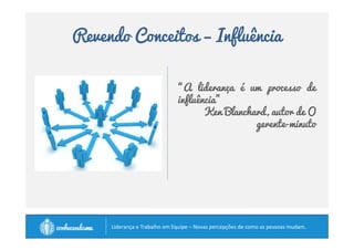 Revendo Conceitos - Responsabilidade 
• Quantos de vocês já trabalharam para um chefe 
ruim? 
• Esse chefe ruim afetou a sua vida? 
		
 