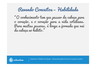 Revendo Conceitos – Habilidade 
Os líderes nascem prontos ou são criados? 
		
 