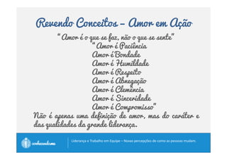 Revendo Conceitos - Serviço 
O que é liderança? 
		 	) 
		
 
