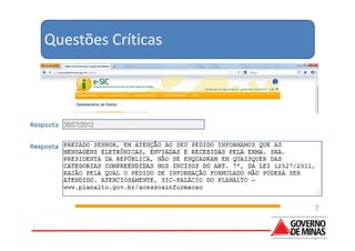 Questões Críticas
 
