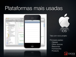 Plataformas mais usadas



                                 iOS
                 Tela com novo projeto

                 P...