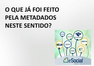 O QUE JÁ FOI FEITO
PELA METADADOS
NESTE SENTIDO?

 