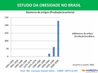Prof. Me. Luciano Daniel Silva – CREF: 0073-G/SC
ESTUDO DA OBESIDADE NO BRASIL
(Coutinho e Lucatelli, 2006).
 