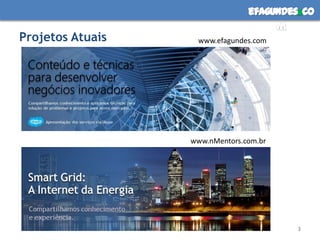 efagundes co
                                     m
Projetos Atuais    www.efagundes.com




                  www.nMentors.com.br




                                        3
 