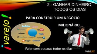 2.- GANHAR DINHEIRO
TODOS OS DIAS
Falar com pessoas todos os dias
 
