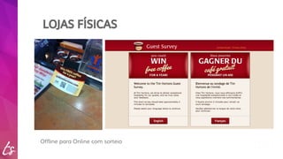 LOJAS FÍSICAS 
Offline para Online com sorteio 
 