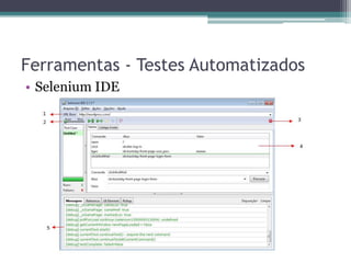 Ferramentas - Testes Automatizados 
•Selenium IDE  