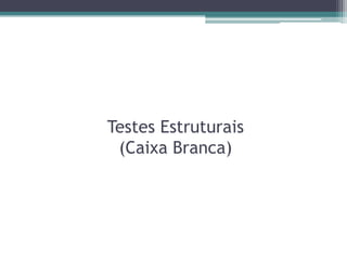 Testes Estruturais (Caixa Branca)  