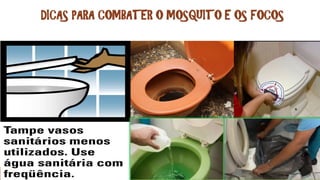 DICAS PARA COMBATER O MOSQUITO E OS FOCOS
 