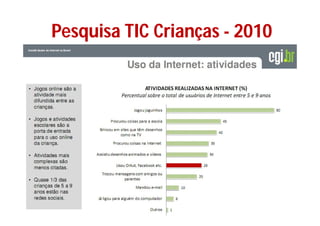 Pesquisa TIC Crianças - 2010
 