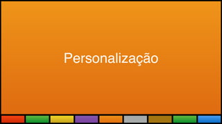 Todas as Novidades do maior evento
do mundo adaptadas a realidade brasileira.
Personalização
 