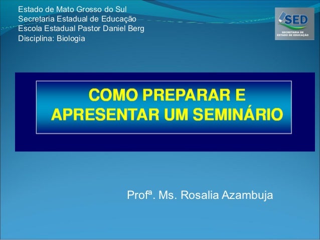 Exemplos de slides para seminario