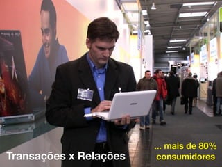 ... mais de 80%
Transações x Relações    consumidores
 