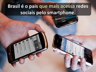 Brasil é o pais que mais acessa redes sociais pelo smartphone.  