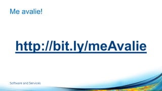 Me avalie! 
http://bit.ly/meAvalie 
 