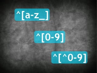 ^[a-z_] ^[0-9] ^[^0-9] 