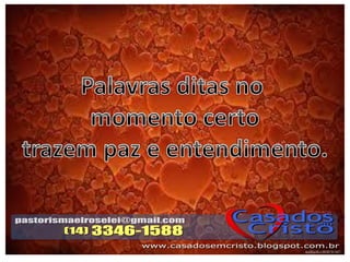 Palestra resolução de conflitos conjugais slides