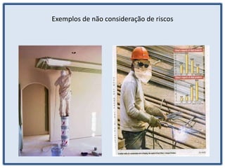 Exemplos de não consideração de riscos
 