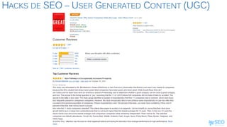 HACKS DE SEO – USER GENERATED CONTENT (UGC)
 