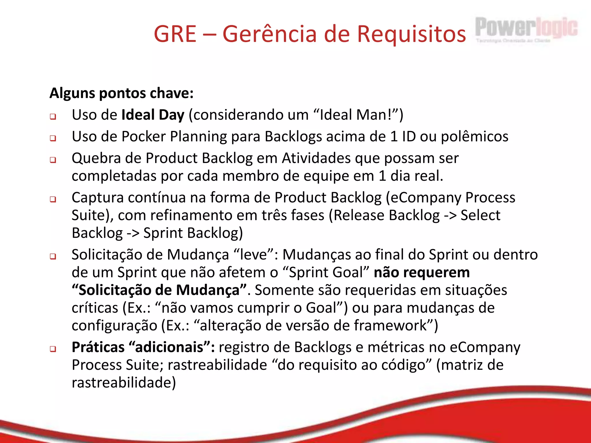 Gerenciando projetos ágeis - TOCVariáveis de controle requerem cuidado:RecursosPessoasInfra-estruturaTempoEscopoCustoQualidade (deve ser intrínseca)Não é “inteligente”estabelecer todos estas variáveis como prioritárias em um projeto simultaneamente.