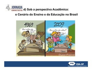d) Sob a perspectiva Acadêmica:
o Cenário do Ensino e da Educação no Brasil
 