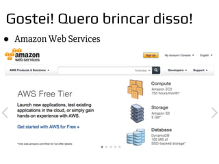 Gostei! Quero brincar disso!
● Amazon Web Services
 