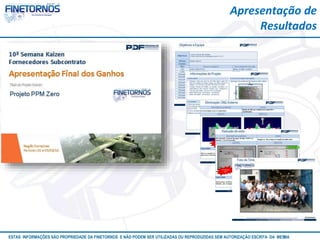 Apresentação de 
Resultados 
ESTAS INFORMAÇÕES SÃO PROPRIEDADE DA FINETORNOS E NÃO PODEM SER UTILIZADAS OU REPRODUZIDAS SEM AUTORIZAÇÃOA EtSuCaRIlTizAa DdAo M eEmSM A10/12 
 