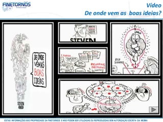 Vídeo 
De onde vem as boas ideias? 
ESTAS INFORMAÇÕES SÃO PROPRIEDADE DA FINETORNOS E NÃO PODEM SER UTILIZADAS OU REPRODUZIDAS SEM AUTORIZAÇÃOA EtSuCaRIlTizAa DdAo M eEmSM A10/12 
 