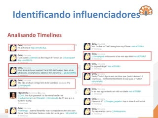 Identificando influenciadores
Analisando Timelines
 